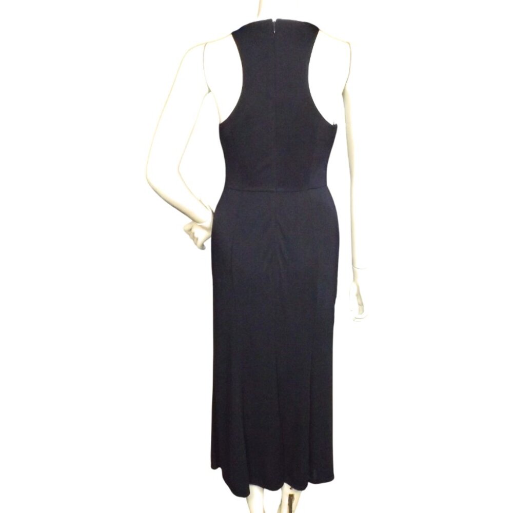 CINQ A SEPT Dress, 8, Blue Sheath, Pleated waist, Tank upper, Tall Vent, Midi - Picture 6 of 14
